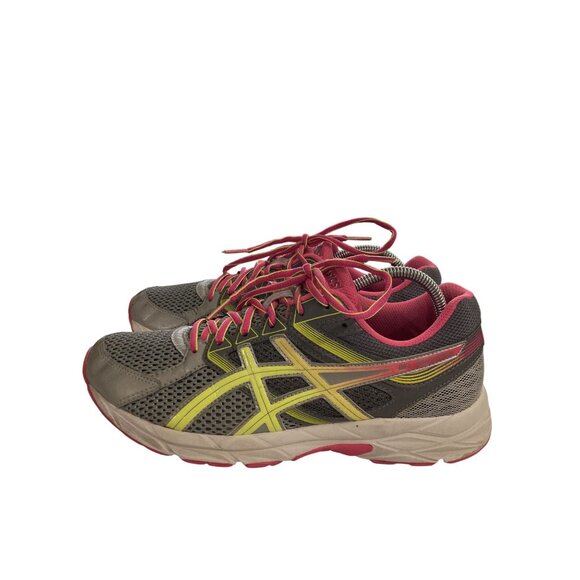 Asics t5f9n Women Size 8.5 Gray Yellow Pink Gel-Contend 3 Running sneaker Shoes - Picture 3 of 8